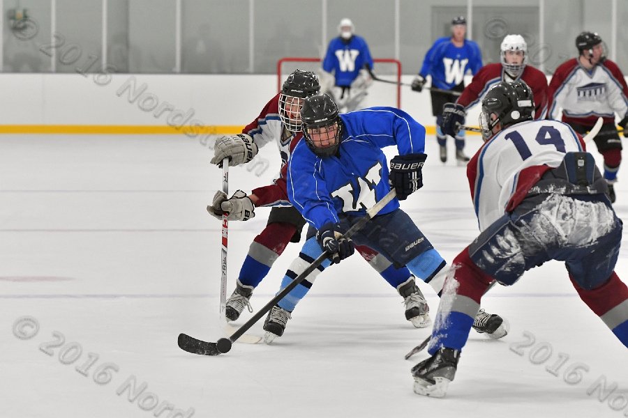 Wheaton College Men\'s Ice Hockey vs Middlesex Community College. - Photo By: KEITH NORDSTROM